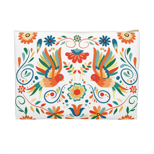 Mexican Otomi Bird Print Pouch - The Global Wanderer