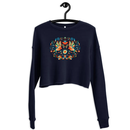 Mexican Otomi Cropped Sweatshirt - The Global Wanderer