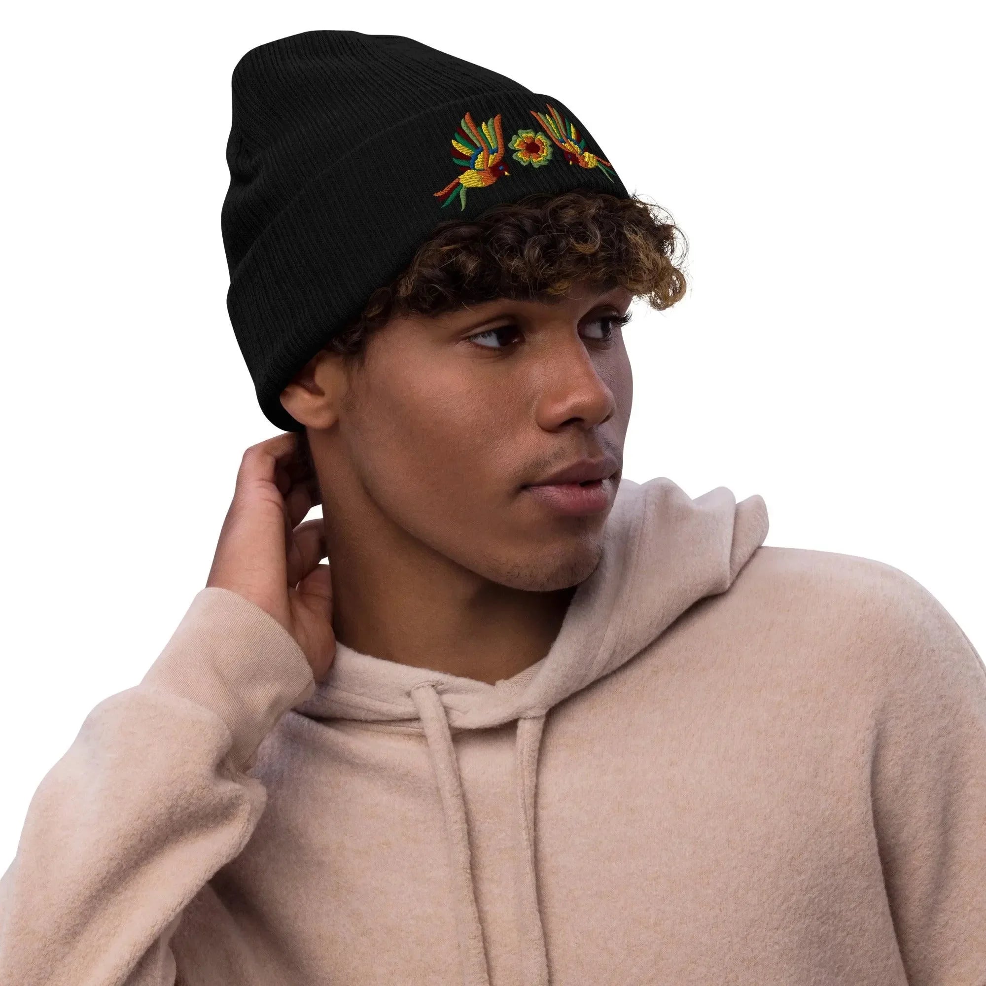 Mexican Otomi Embroidered Beanie | Globally Inspired Embroidered