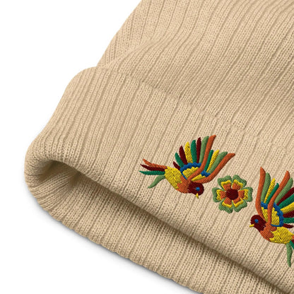 Mexican Otomi Embroidered Beanie - The Global Wanderer