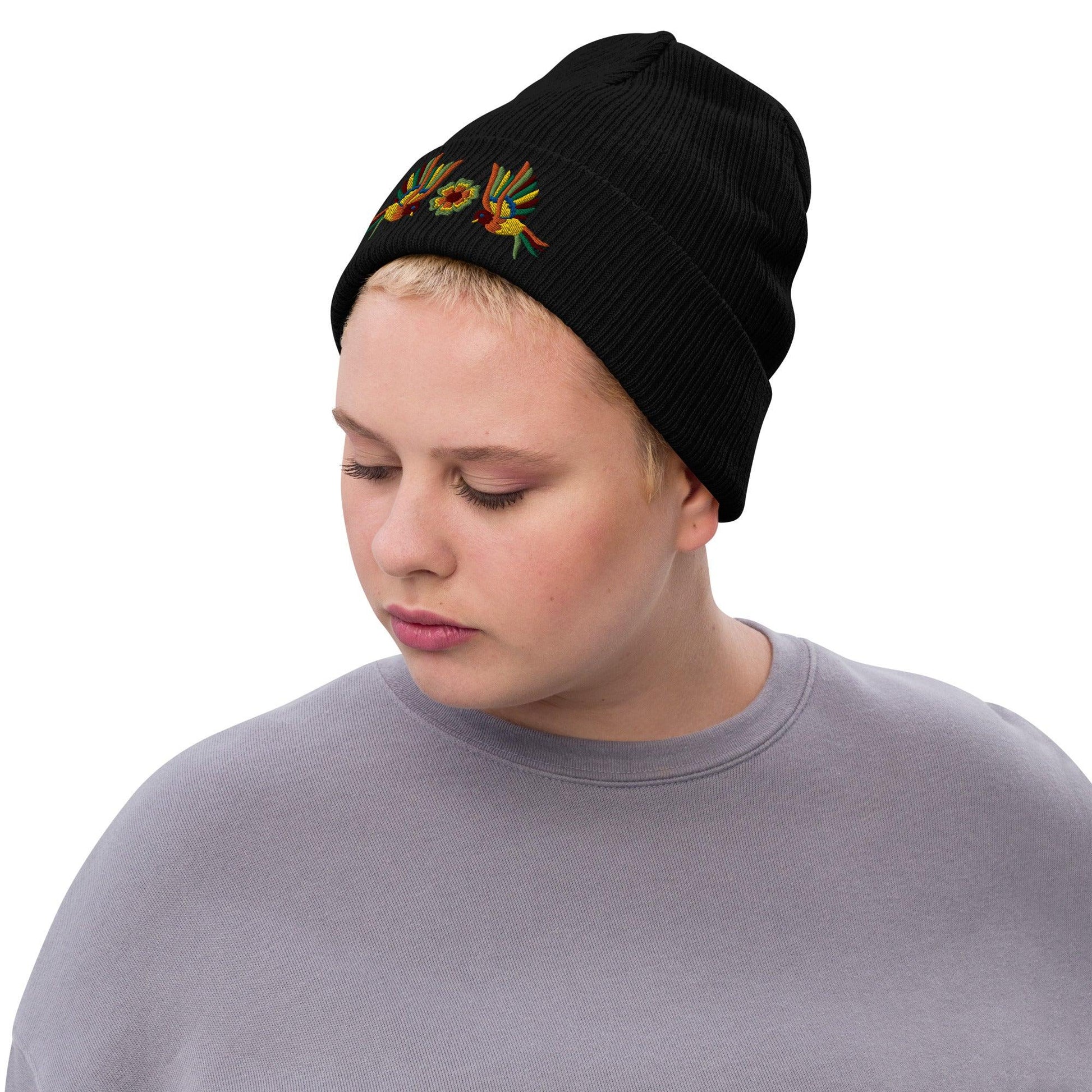 Mexican Otomi Embroidered Beanie - The Global Wanderer