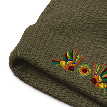 Mexican Otomi Embroidered Beanie - The Global Wanderer