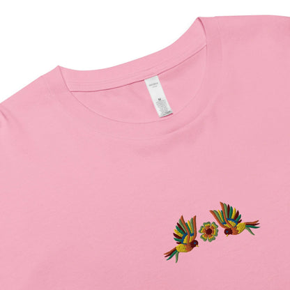 Mexican Otomi Embroidered Cropped T-Shirt - The Global Wanderer