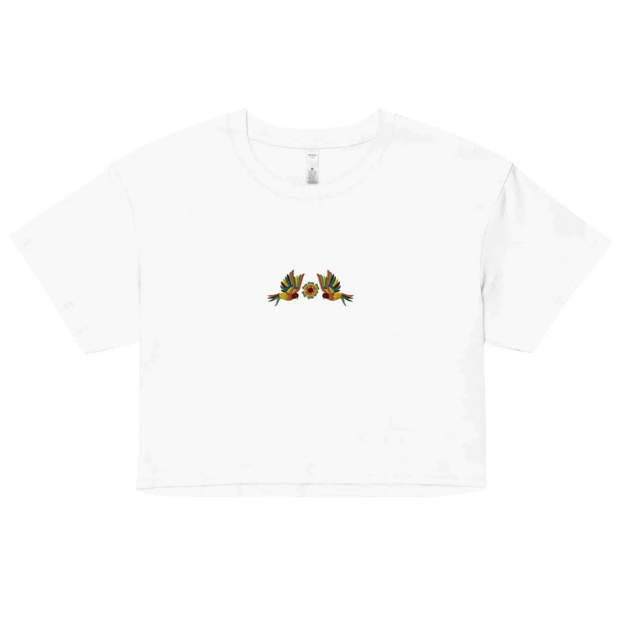 Mexican Otomi Embroidered Cropped T-Shirt - The Global Wanderer