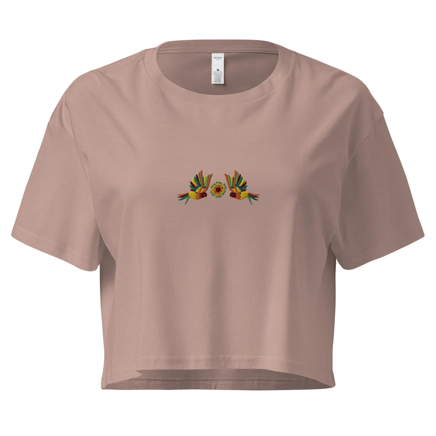 Mexican Otomi Embroidered Cropped T-Shirt - The Global Wanderer