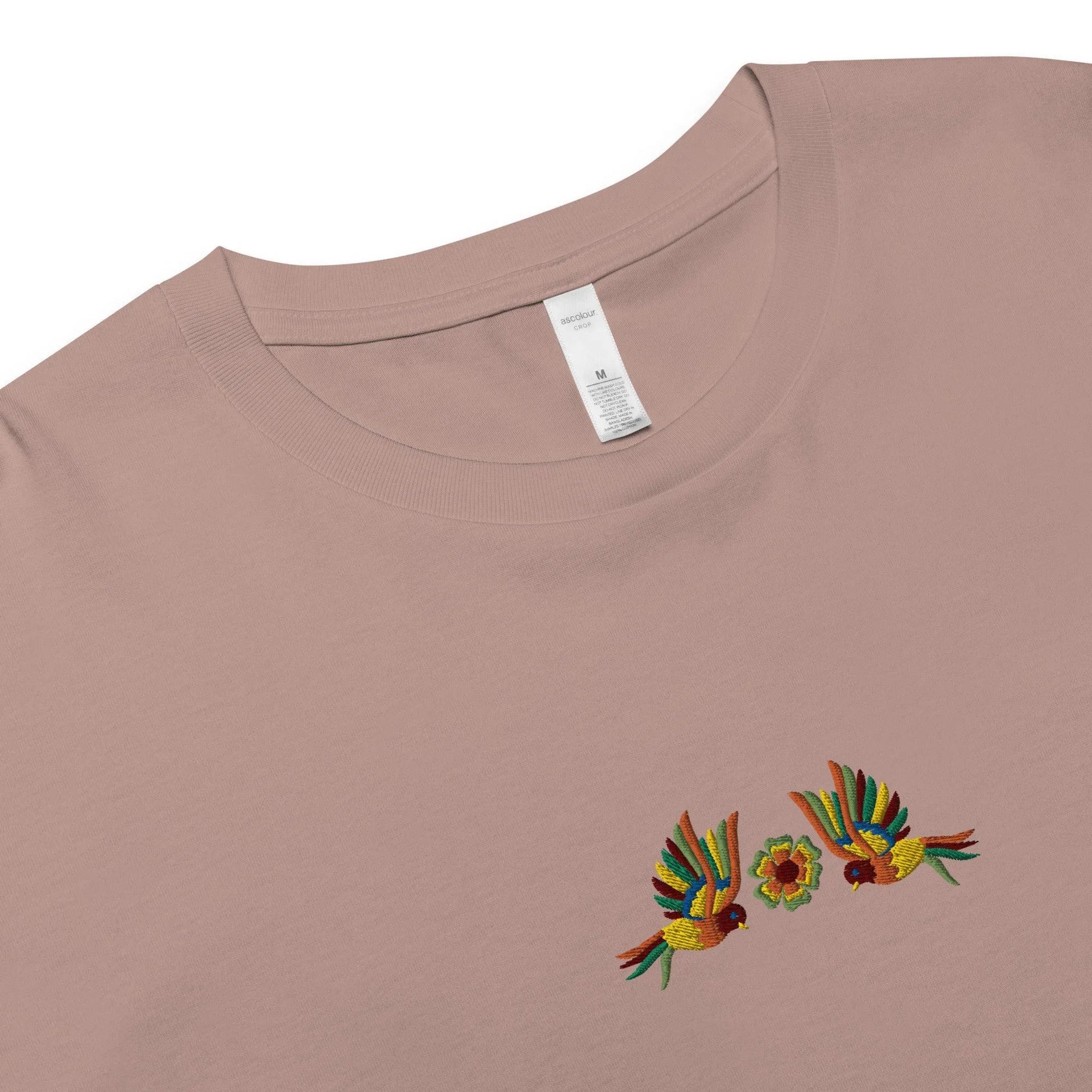 Mexican Otomi Embroidered Cropped T-Shirt - The Global Wanderer