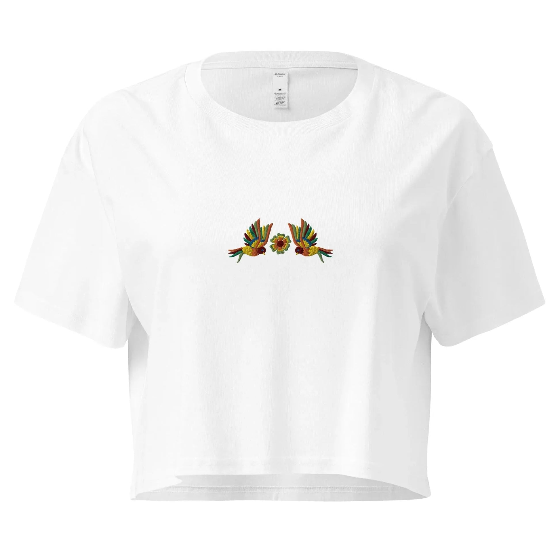 Mexican Otomi Embroidered Cropped T-Shirt - The Global Wanderer