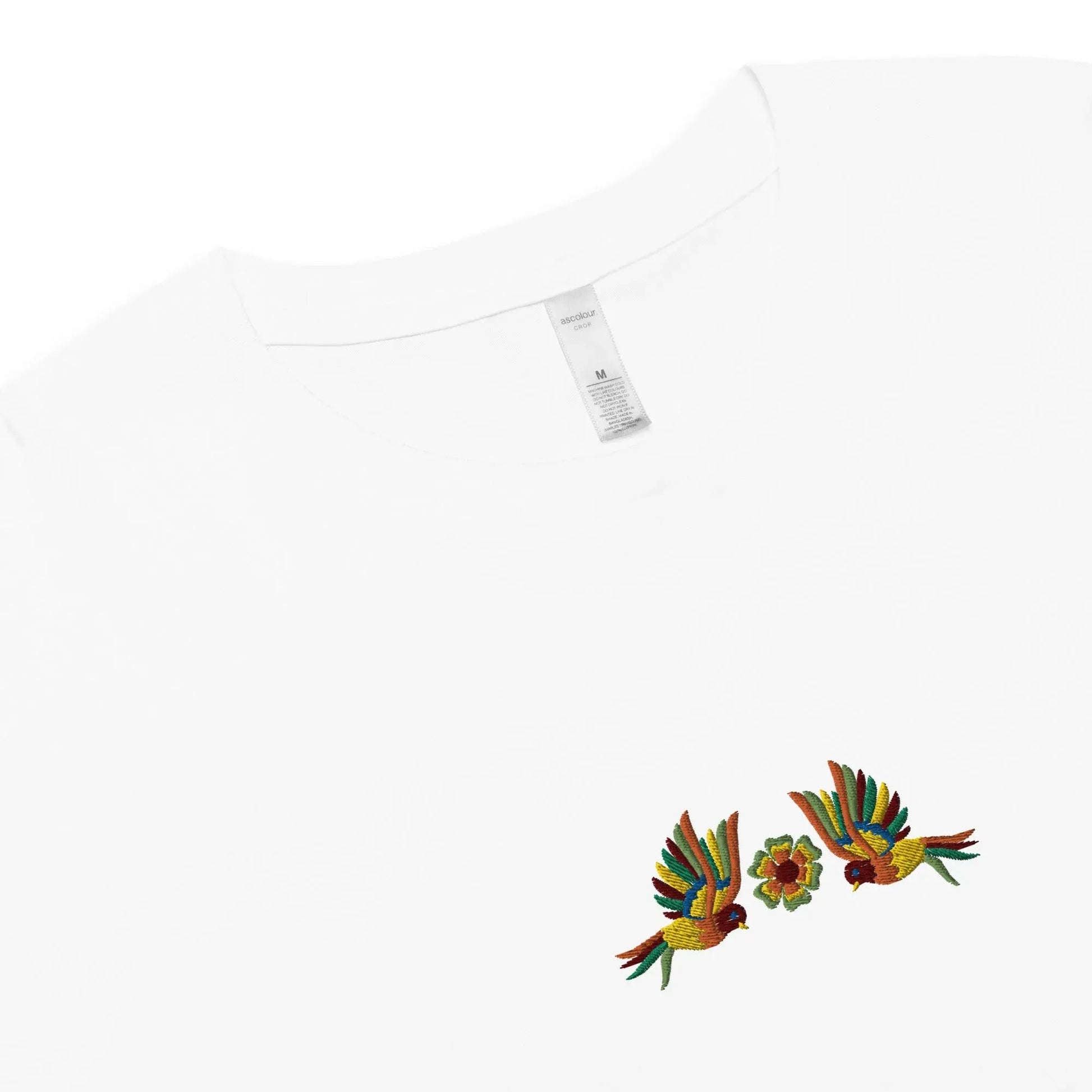 Mexican Otomi Embroidered Cropped T-Shirt - The Global Wanderer