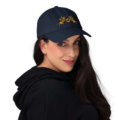 Mexican Otomi Embroidered Dad Hat - The Global Wanderer