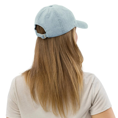 Mexican Otomi Embroidered Denim Dad Hat - The Global Wanderer