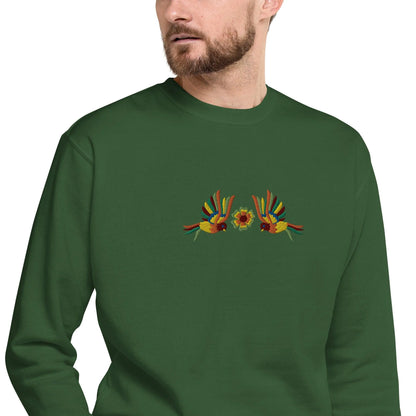 Mexican Otomi Embroidered Sweatshirt - The Global Wanderer