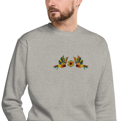 Mexican Otomi Embroidered Sweatshirt - The Global Wanderer