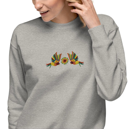 Mexican Otomi Embroidered Sweatshirt - The Global Wanderer