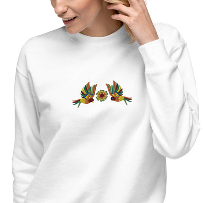 Mexican Otomi Embroidered Sweatshirt - The Global Wanderer