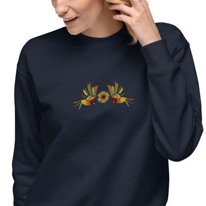 Mexican Otomi Embroidered Sweatshirt - The Global Wanderer