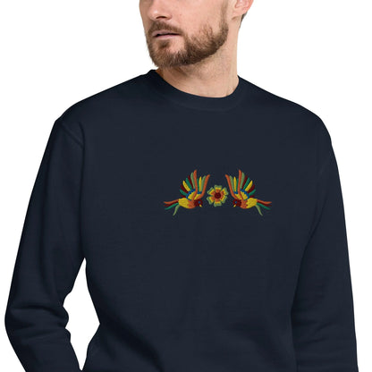 Mexican Otomi Embroidered Sweatshirt - The Global Wanderer