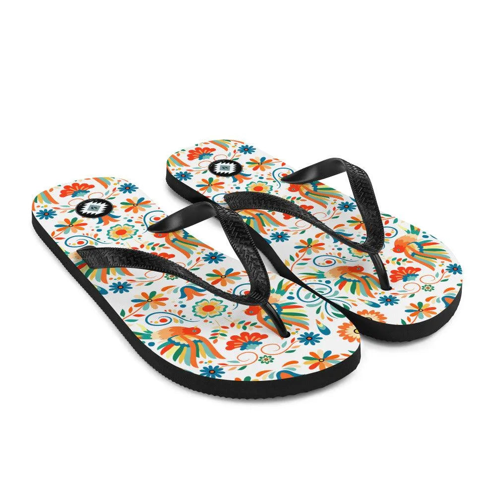 Mexican Otomi Flip Flops - The Global Wanderer