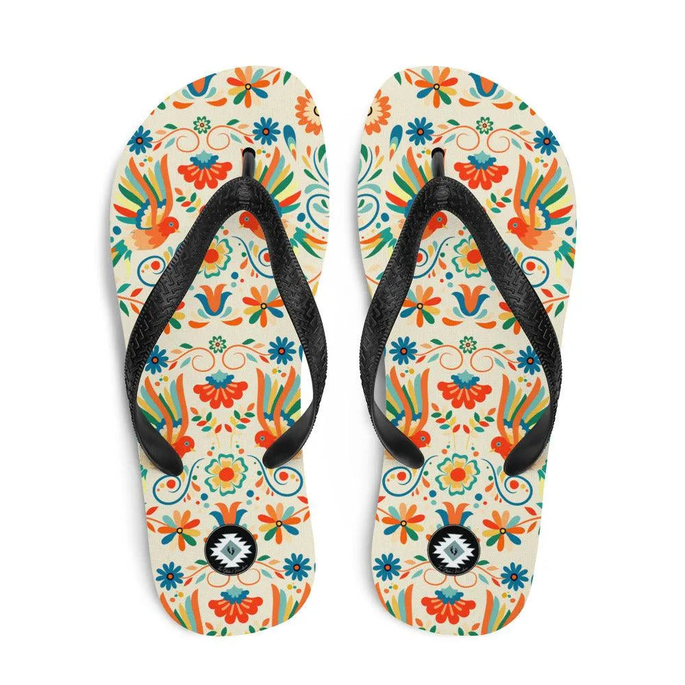 Mexican Otomi Flip Flops - The Global Wanderer