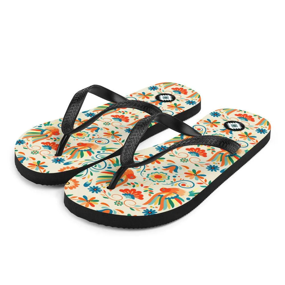 Mexican Otomi Flip Flops - The Global Wanderer