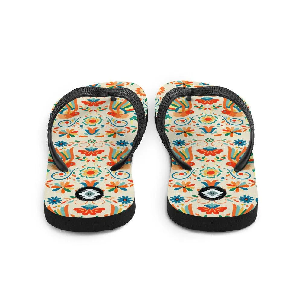 Mexican Otomi Flip Flops - The Global Wanderer