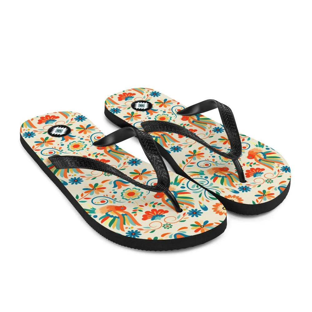 Mexican Otomi Flip Flops - The Global Wanderer