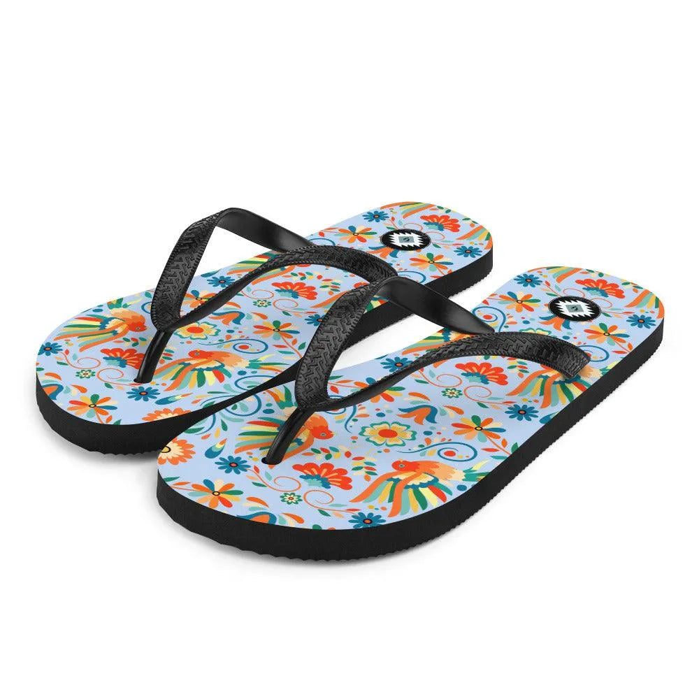 Mexican Otomi Flip Flops - The Global Wanderer