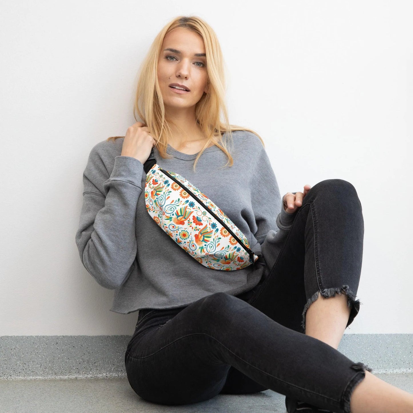 Mexican Otomi Print Fanny Pack - The Global Wanderer