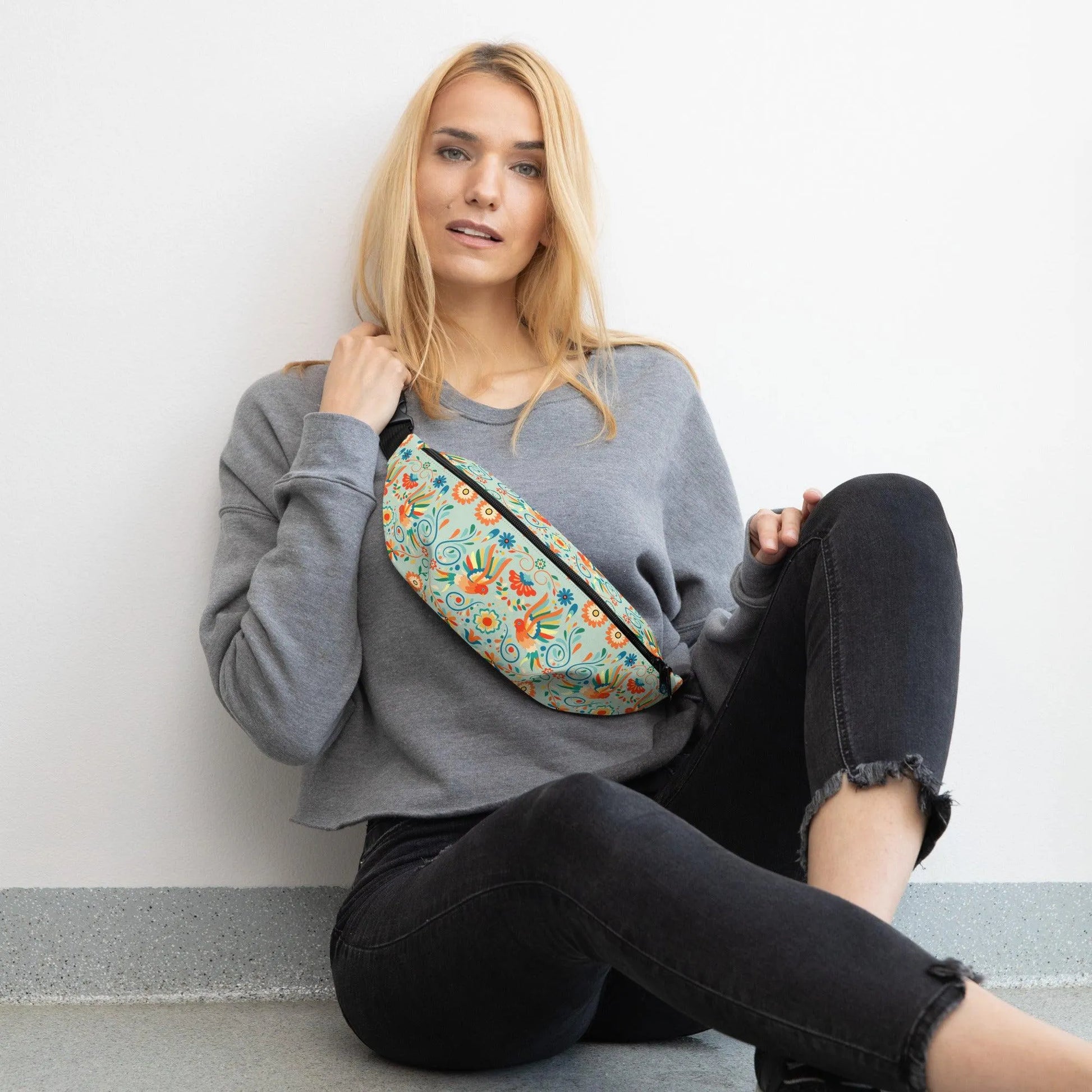 Mexican Otomi Print Fanny Pack - The Global Wanderer