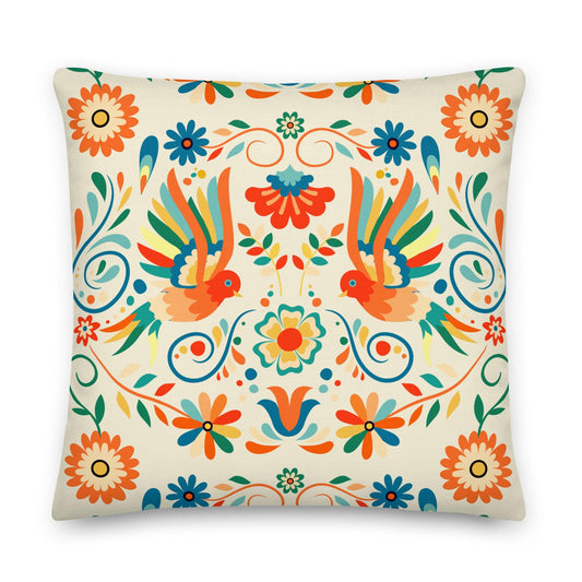 Mexican Otomi Print Throw Pillow - The Global Wanderer