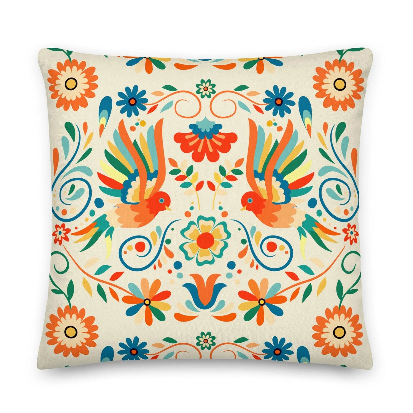 Mexican Otomi Print Throw Pillow - The Global Wanderer