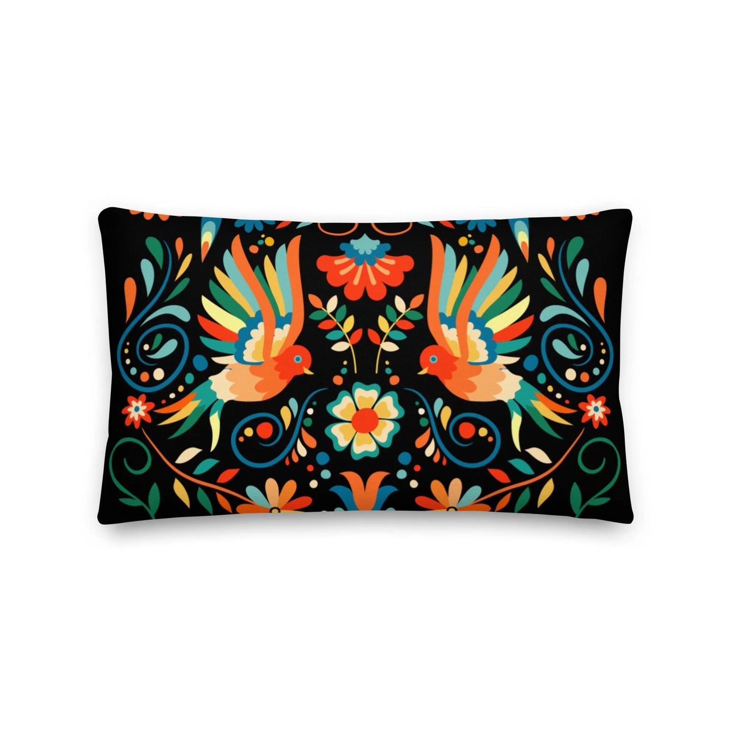 Mexican Otomi Print Throw Pillow - The Global Wanderer