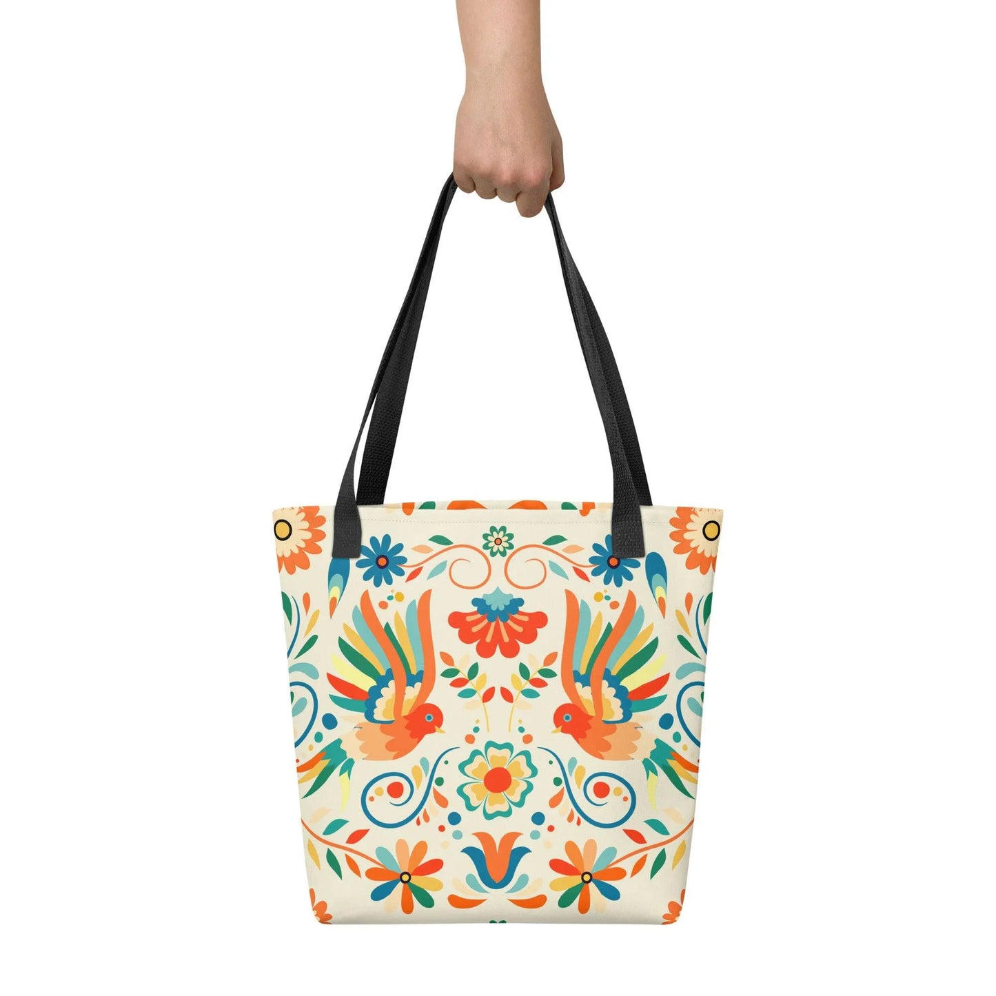 Mexican Otomi Print Tote Bag - The Global Wanderer