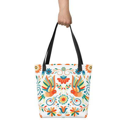 Mexican Otomi Print Tote Bag - The Global Wanderer