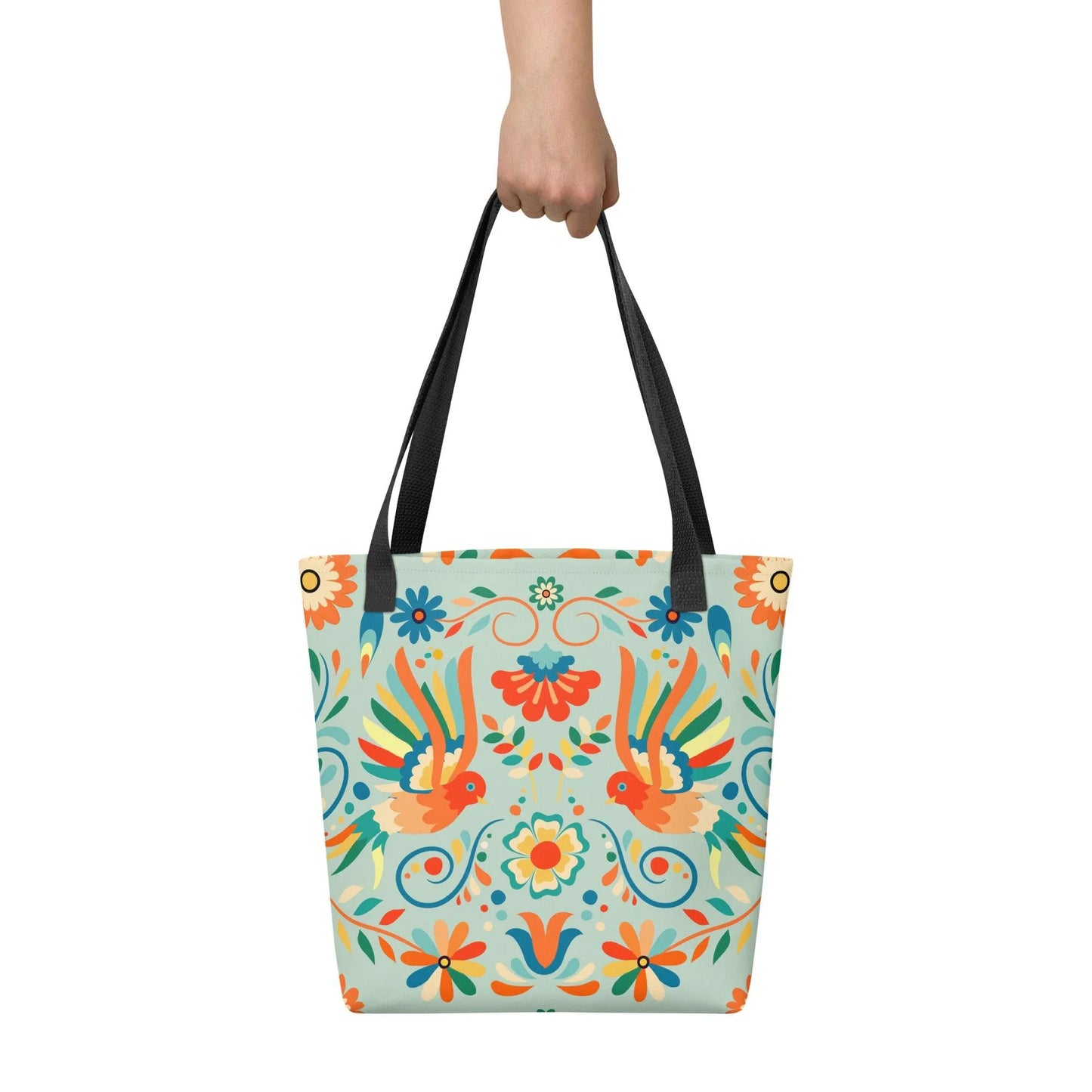 Mexican Otomi Print Tote Bag - The Global Wanderer