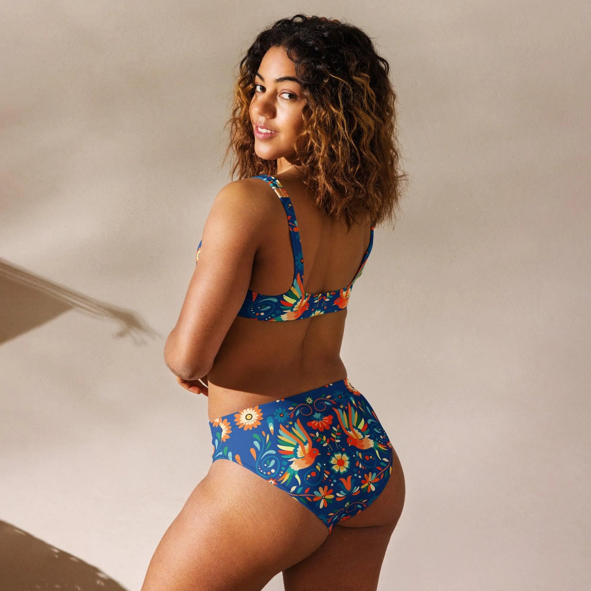 Mexican Otomi Recycled high-waisted Bikini - The Global Wanderer