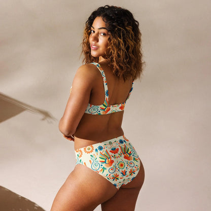 Mexican Otomi Recycled high-waisted Bikini - The Global Wanderer