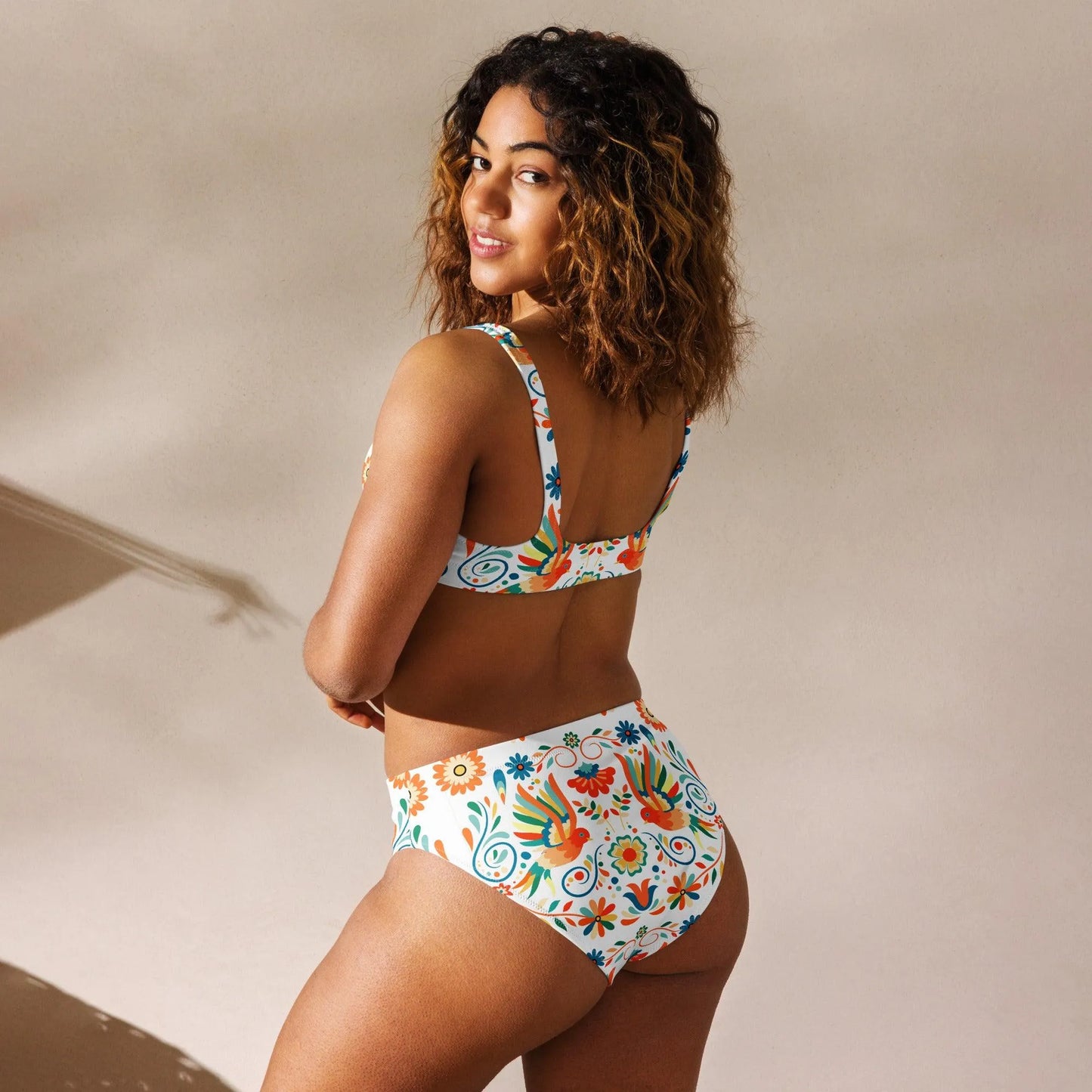 Mexican Otomi Recycled high-waisted Bikini - The Global Wanderer