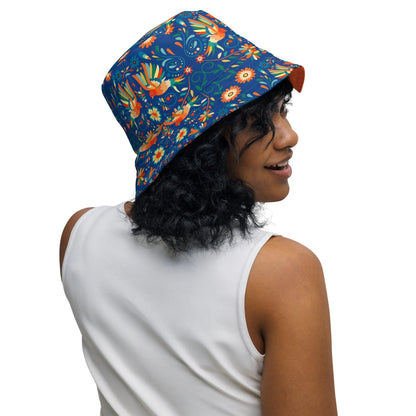 Mexican Otomi Reversible Bucket Hat - The Global Wanderer