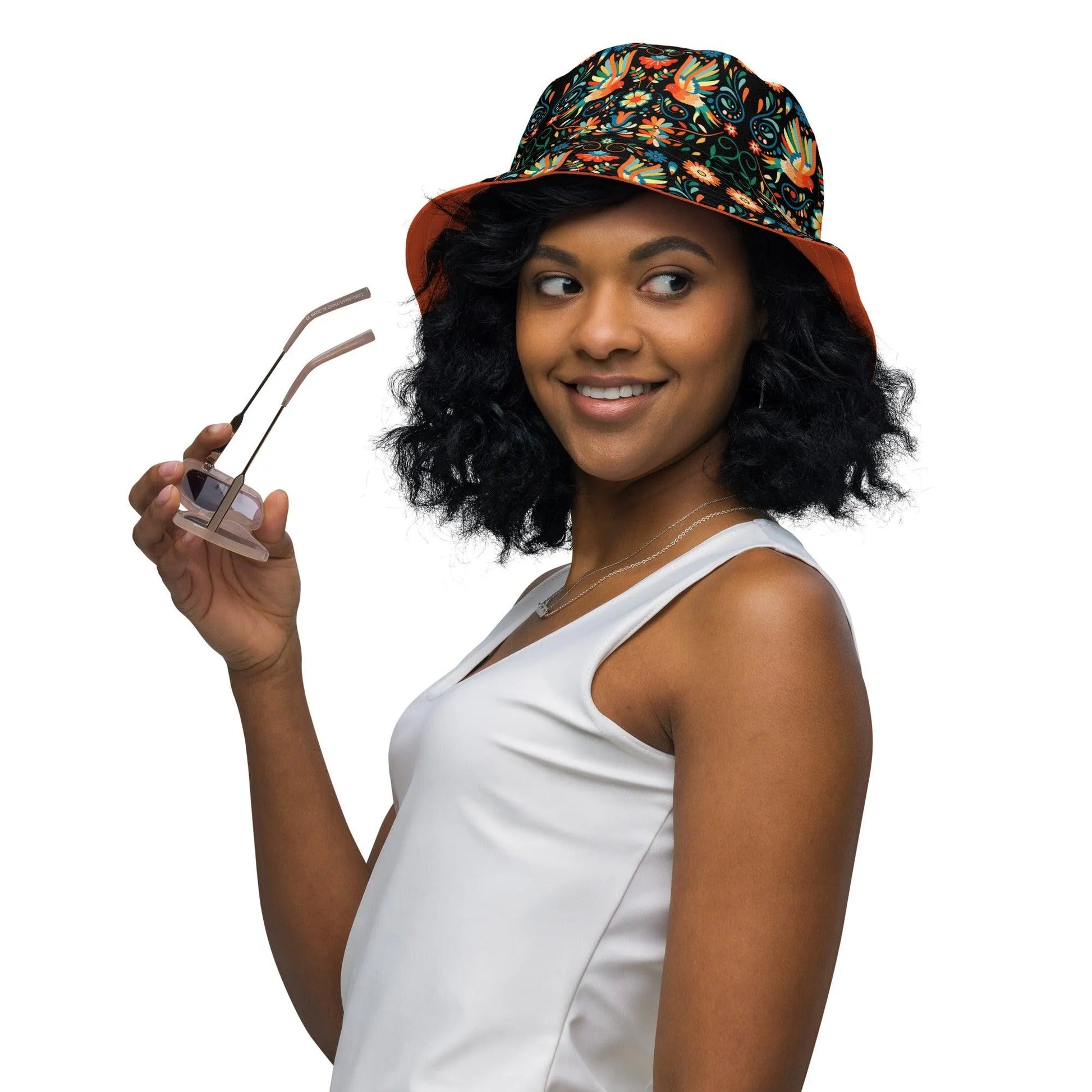 Mexican Otomi Reversible Bucket Hat - The Global Wanderer