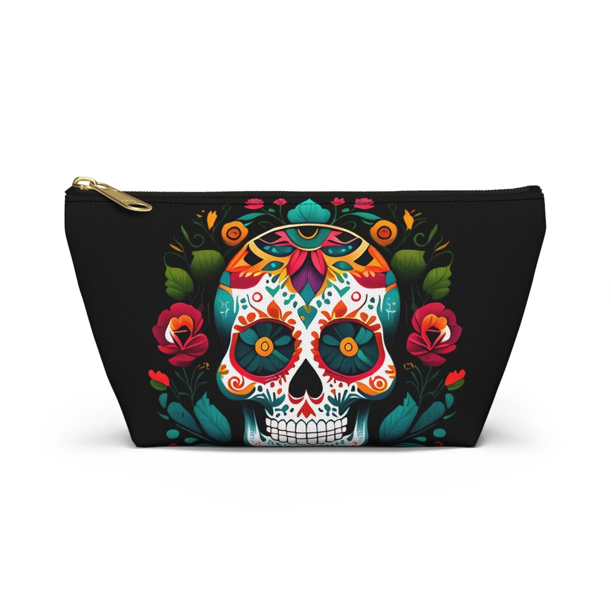 Mexican Sugar Skull Black Pouch - The Global Wanderer