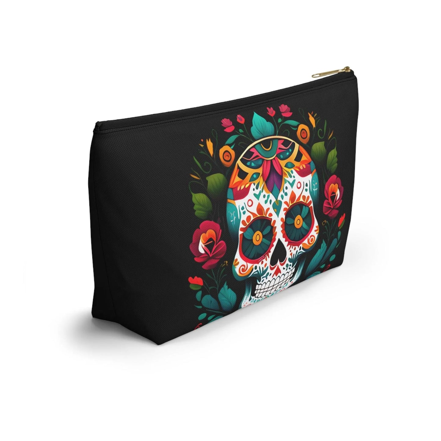 Mexican Sugar Skull Black Pouch - The Global Wanderer