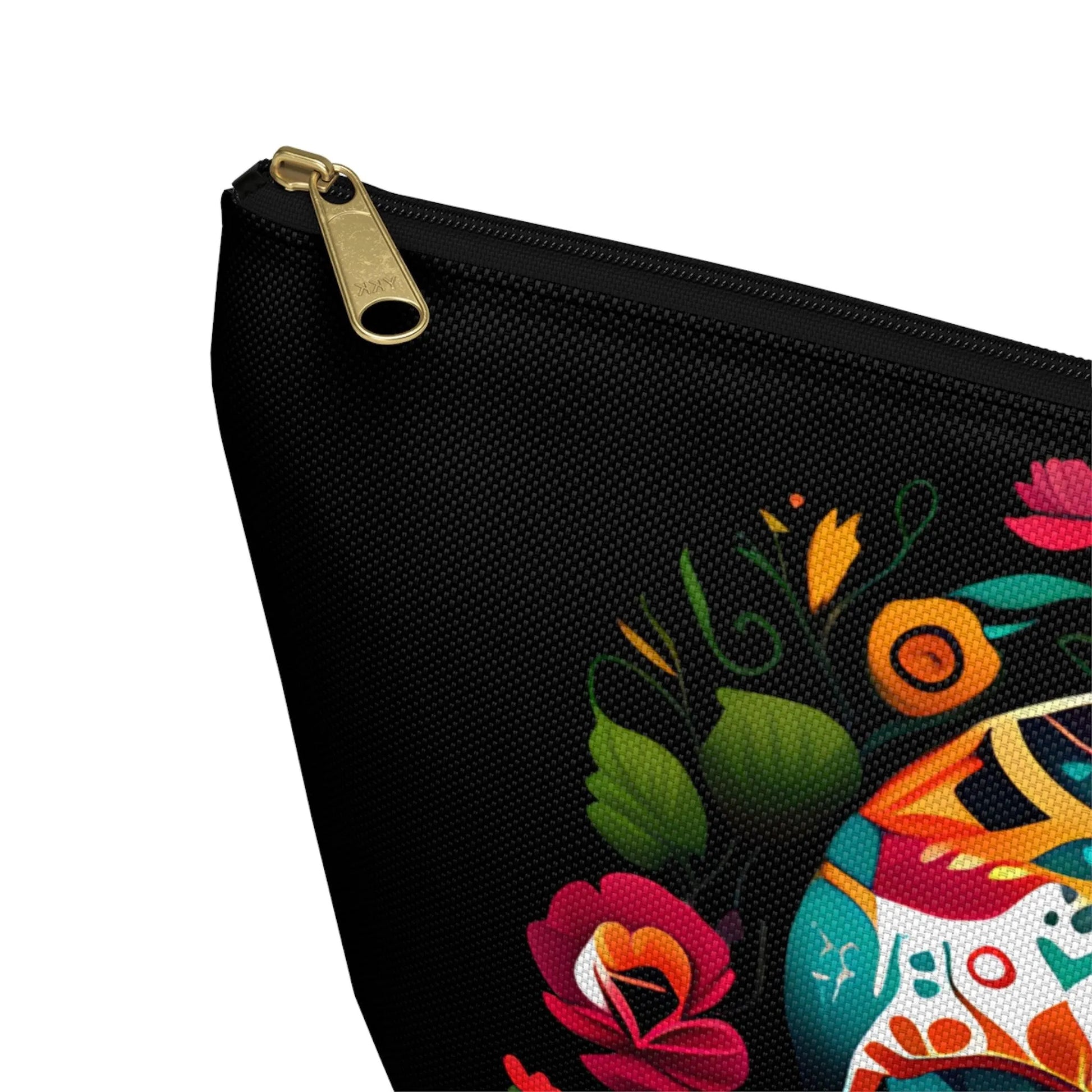 Mexican Sugar Skull Black Pouch - The Global Wanderer