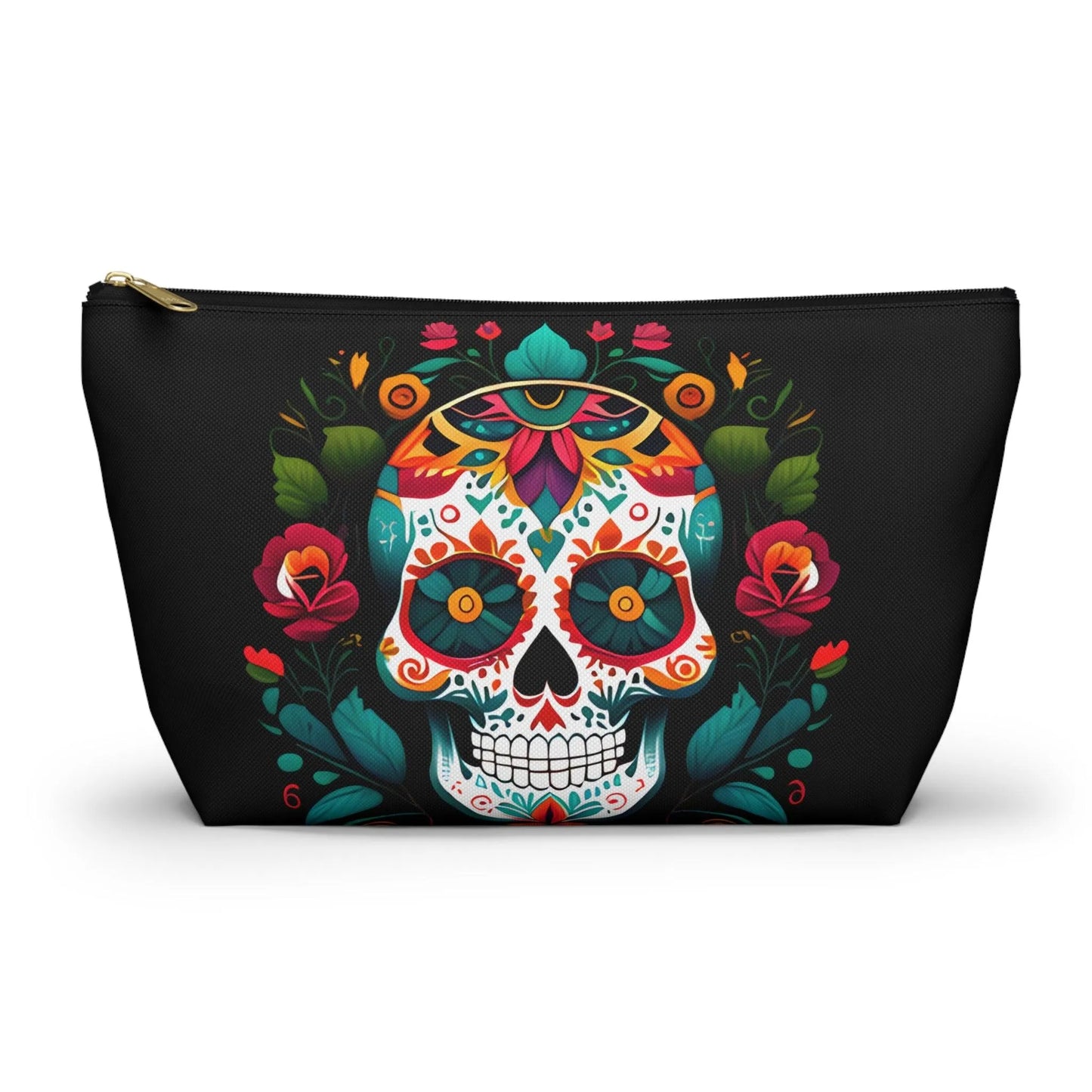 Mexican Sugar Skull Black Pouch - The Global Wanderer