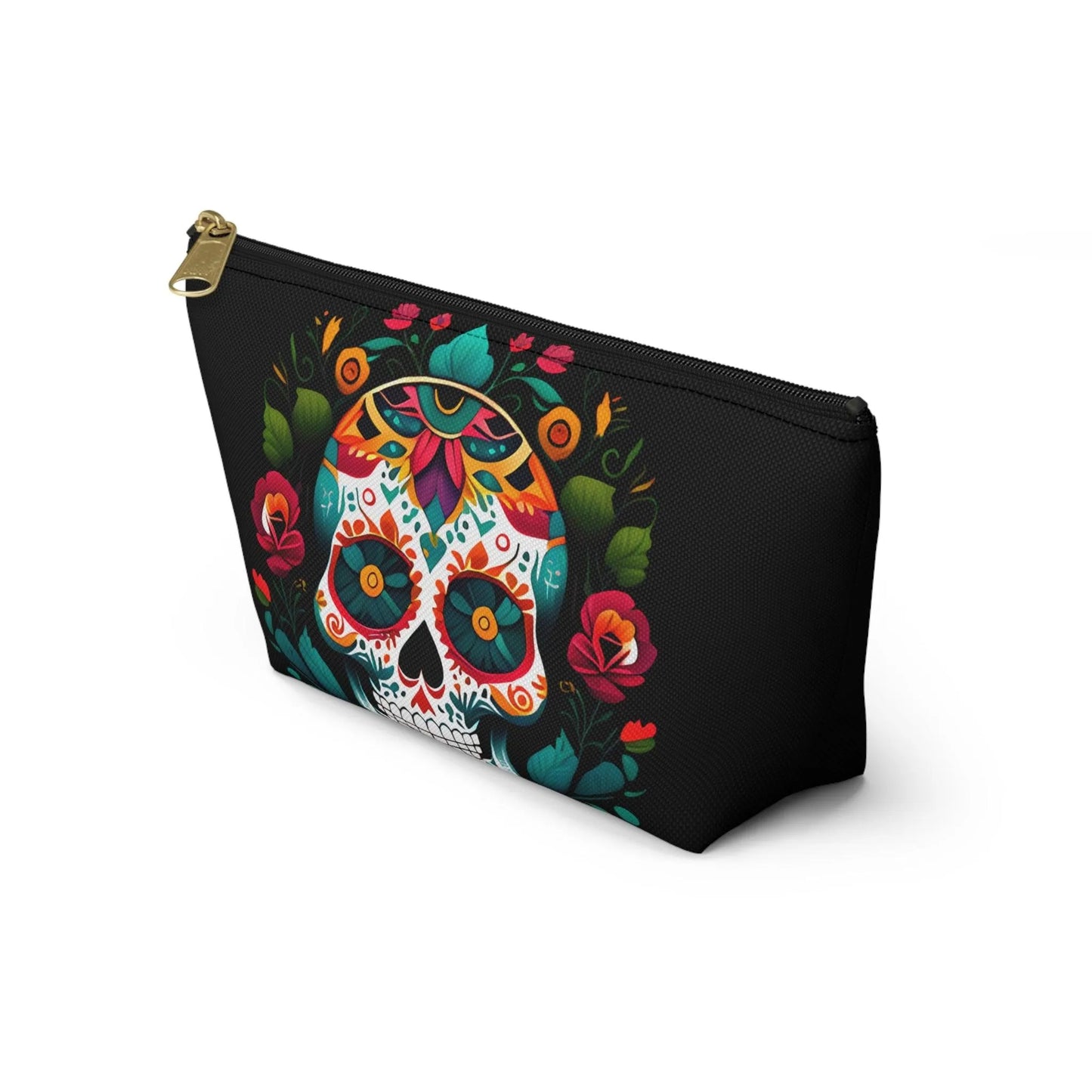 Mexican Sugar Skull Black Pouch - The Global Wanderer