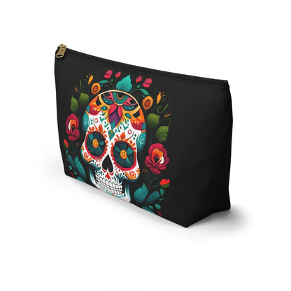 Mexican Sugar Skull Black Pouch - The Global Wanderer