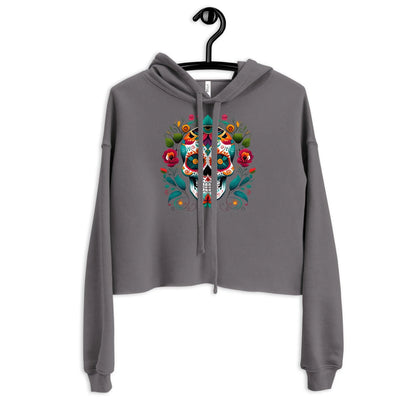 Mexican Sugar Skull Crop Hoodie - The Global Wanderer