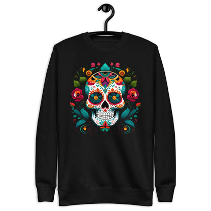 Mexican Sugar Skull Fleece Sweatshirt - The Global Wanderer