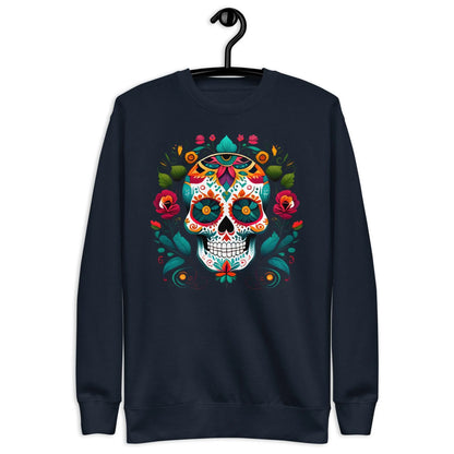 Mexican Sugar Skull Fleece Sweatshirt - The Global Wanderer