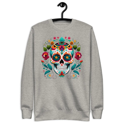 Mexican Sugar Skull Fleece Sweatshirt - The Global Wanderer