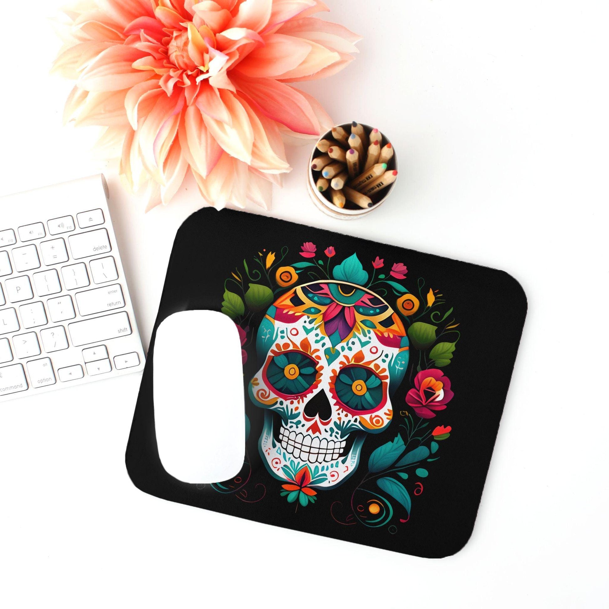 Mexican Sugar Skull Mouse Pad - The Global Wanderer
